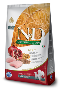 Farmina Ancestral Grain Dry Dog Food N&D Chicken & Pomegranate Light Medium/Maxi