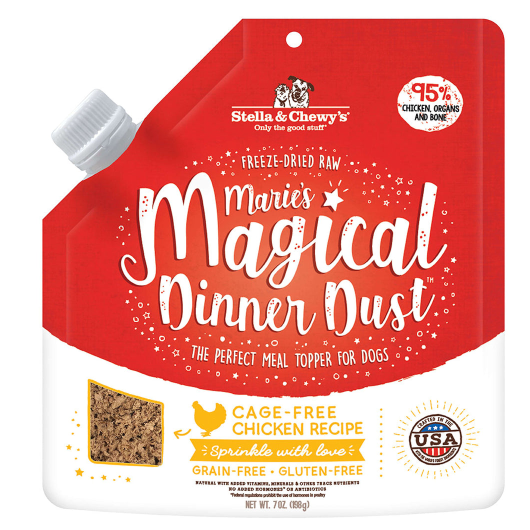 Stella & Chewy's Freeze-Dried Raw Dog Food Topper Marie's Magical Dinner Dust Cage-Free Chicken Recipe 7oz Bag