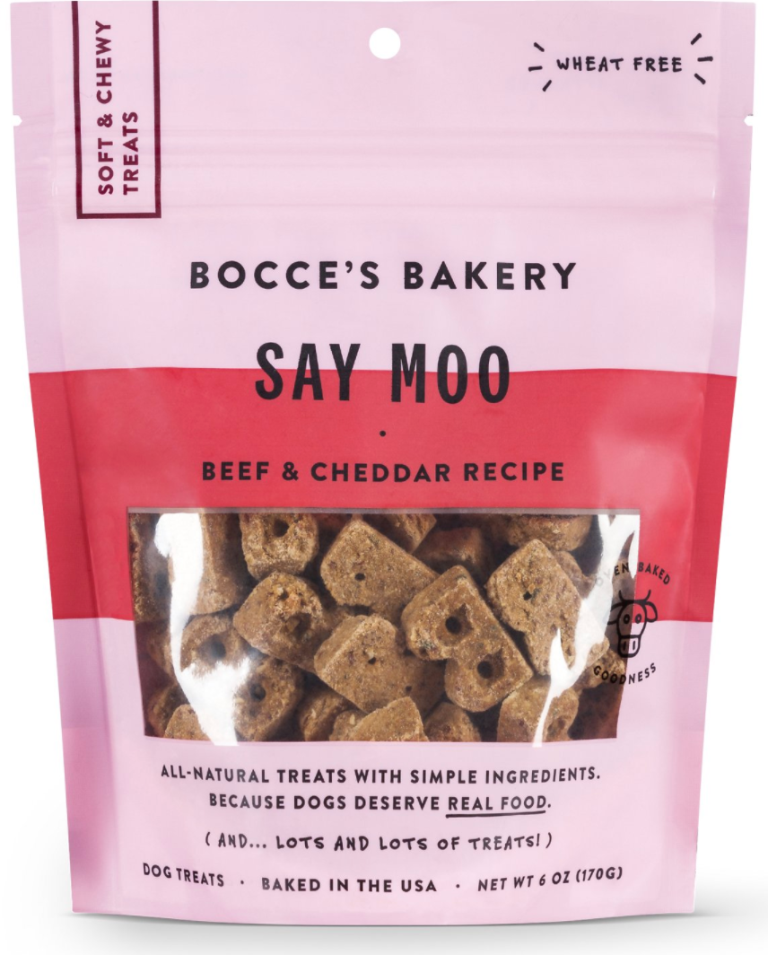 Bocce’s Everyday Soft & Chewy Treats - Say Moo 6oz bag