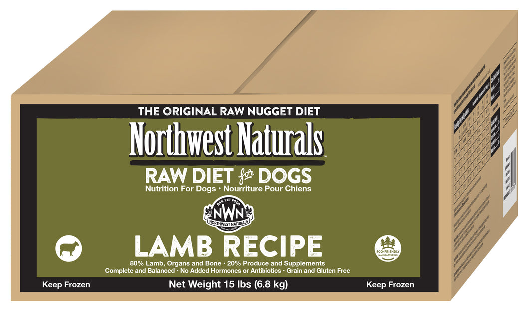 Northwest Naturals Frozen Raw Nuggets - Lamb - 15lb Box