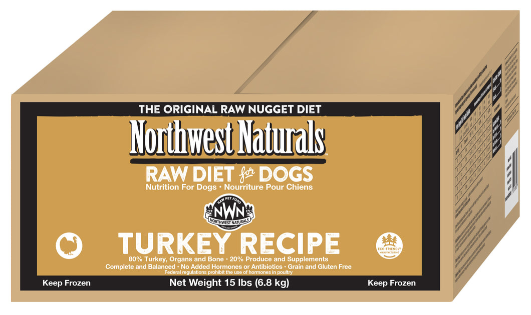 Northwest Naturals Frozen Raw Nuggets - Turkey - 15lb Box