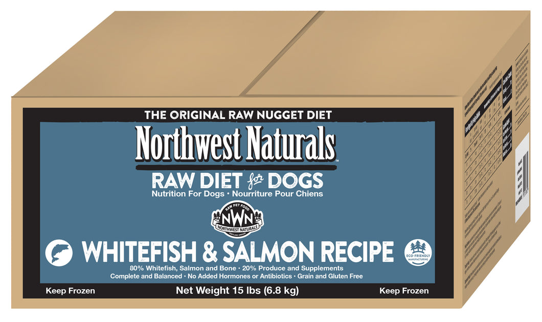 Northwest Naturals Frozen Raw Nuggets - Whitefish & Salmon - 15lb Box