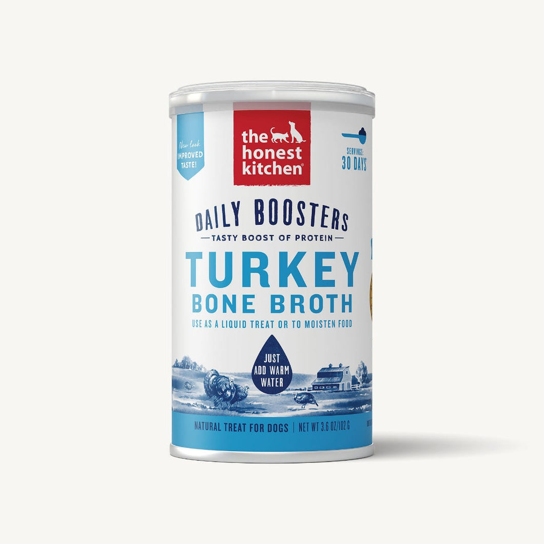 The Honest Kitchen Daily Boosters - Instant Bone Broth Turkey & Turmeric 3.6oz Canister
