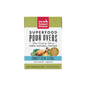 The Honest Kitchen Wet Dog Food Toppers Superfood Pour Overs Turkey Stew 5.5oz Tetra Pack