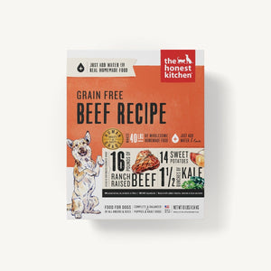 The Honest Kitchen Dehydrated Dog Food Grain Free Beef Recipe