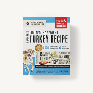 The Honest Kitchen Dehydrated Dog Food Limited Ingredient Grain-Free Turkey Recipe