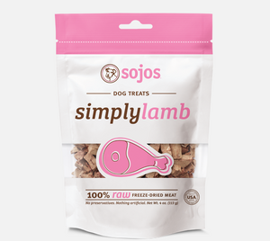 Sojos Simply Lamb Freeze Dried Dog Treats - 4oz Bag