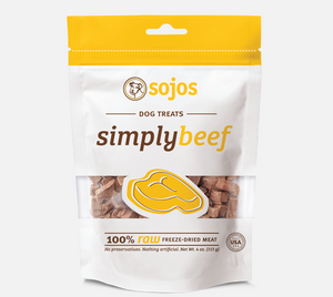 Sojos Simply Beef Freeze Dried Dog Treats - 4oz Bag