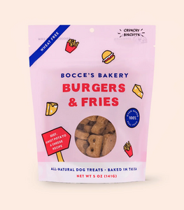 Bocce’s Limited Edition Crunchy Dog Treats - Burgers & Fries 5oz Bag
