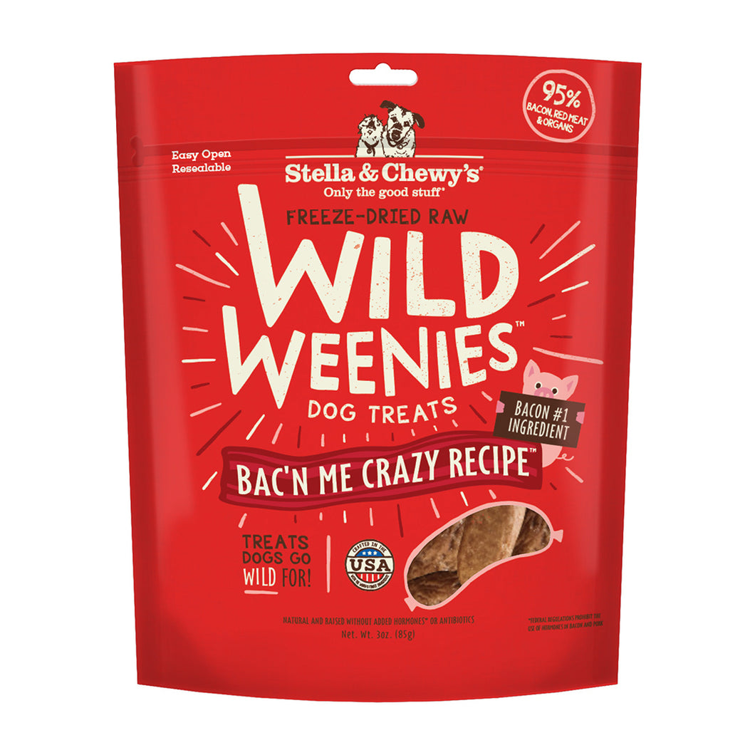 Stella & Chewy's Freeze-Dried Raw Dog Treats Wild Weenies Bac’n Me Crazy Recipe