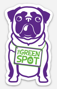 The Green Spot Sticker - Pug 2"x3.5"