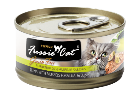 Fussie Cat Wet Cat Food Grain Free Premium Tuna with Mussels Formula in Aspic