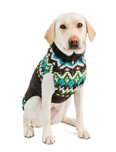Chilly Dog Charcoal Fairisle Wool Sweater