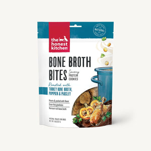 The Honest Kitchen Biscuit Dog Treats Bone Broth Bites Roasted with Turkey Bone Broth & Pumpkin 8oz Bag