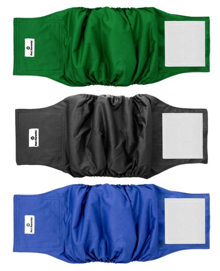 Pet Parents Washable Belly Bands 3pk Gentlemen
