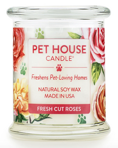 One Fur All Pet House 9oz Candle - Fresh Cut Roses