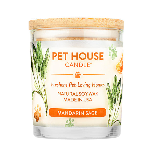 One Fur All Pet House 9oz Candle - Mandarin Sage