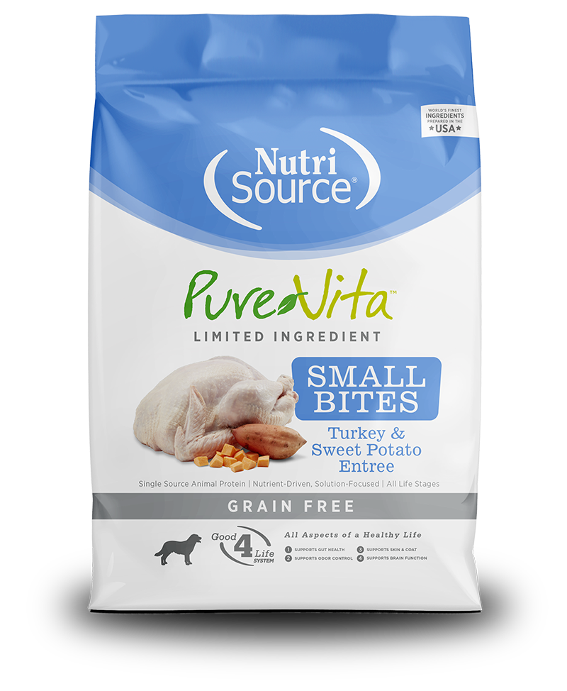 PureVita Dry Dog Food Grain-Free Turkey & Sweet Potato Small Bites Entrée