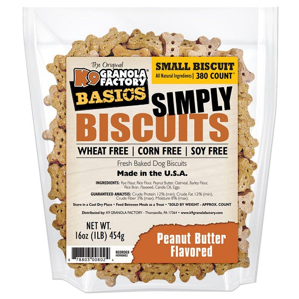 K9 Granola Factory Simply Biscuits - PB Small 16oz Bag
