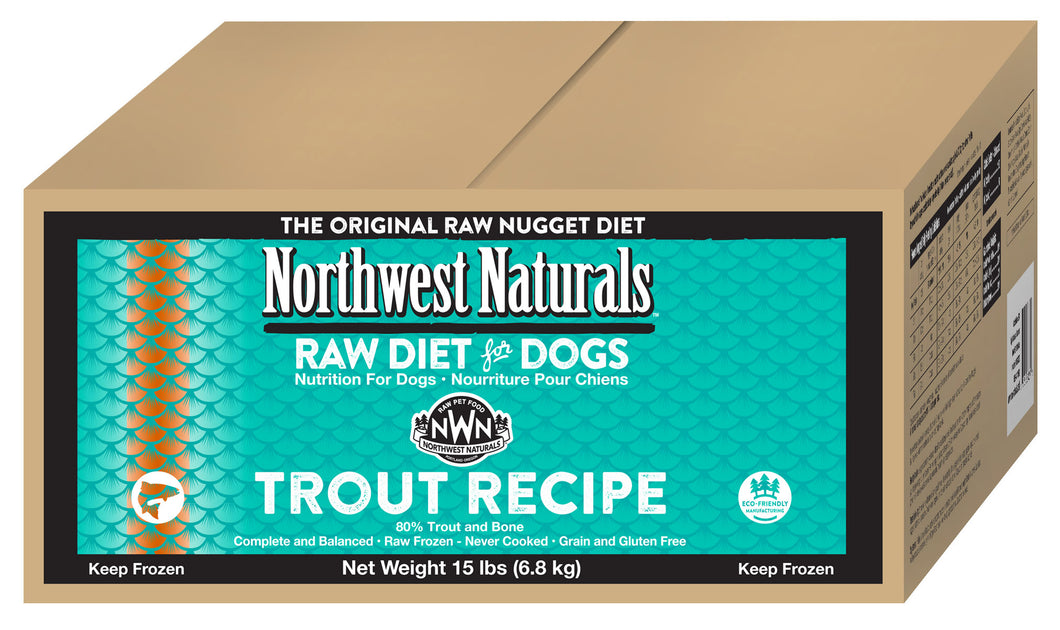 Northwest Naturals Frozen Raw Nuggets - Trout - 15lb Box