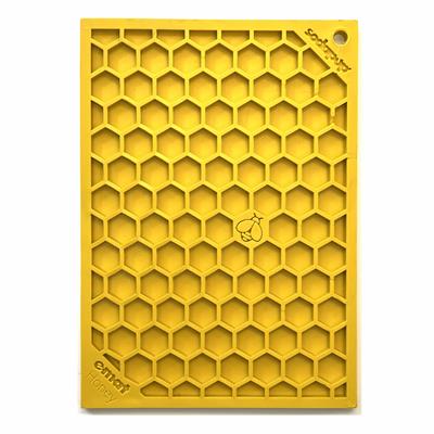 SodaPup Yellow Honeycomb Design Emat Enrichment Licking Mat - Small