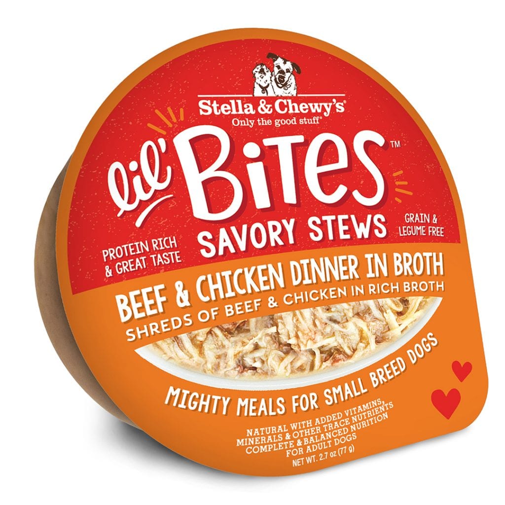 Stella & Chewy's Wet Dog Food Lil' Bites Savory Stew Beef & Chicken Dinner in Broth 2.7oz Cup Single