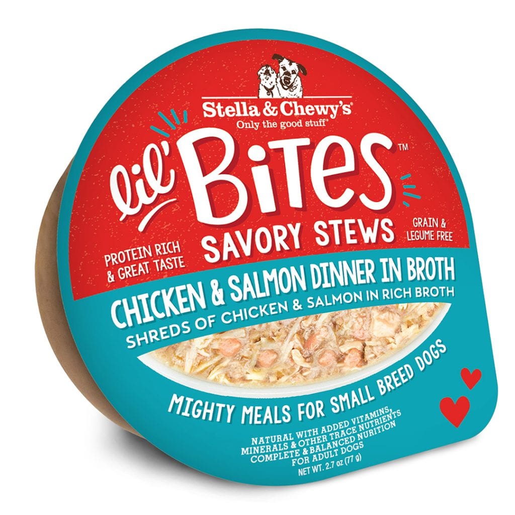 Stella & Chewy's Wet Dog Food Lil' Bites Savory Stew Chicken & Salmon Dinner in Broth 2.7oz Cup Single
