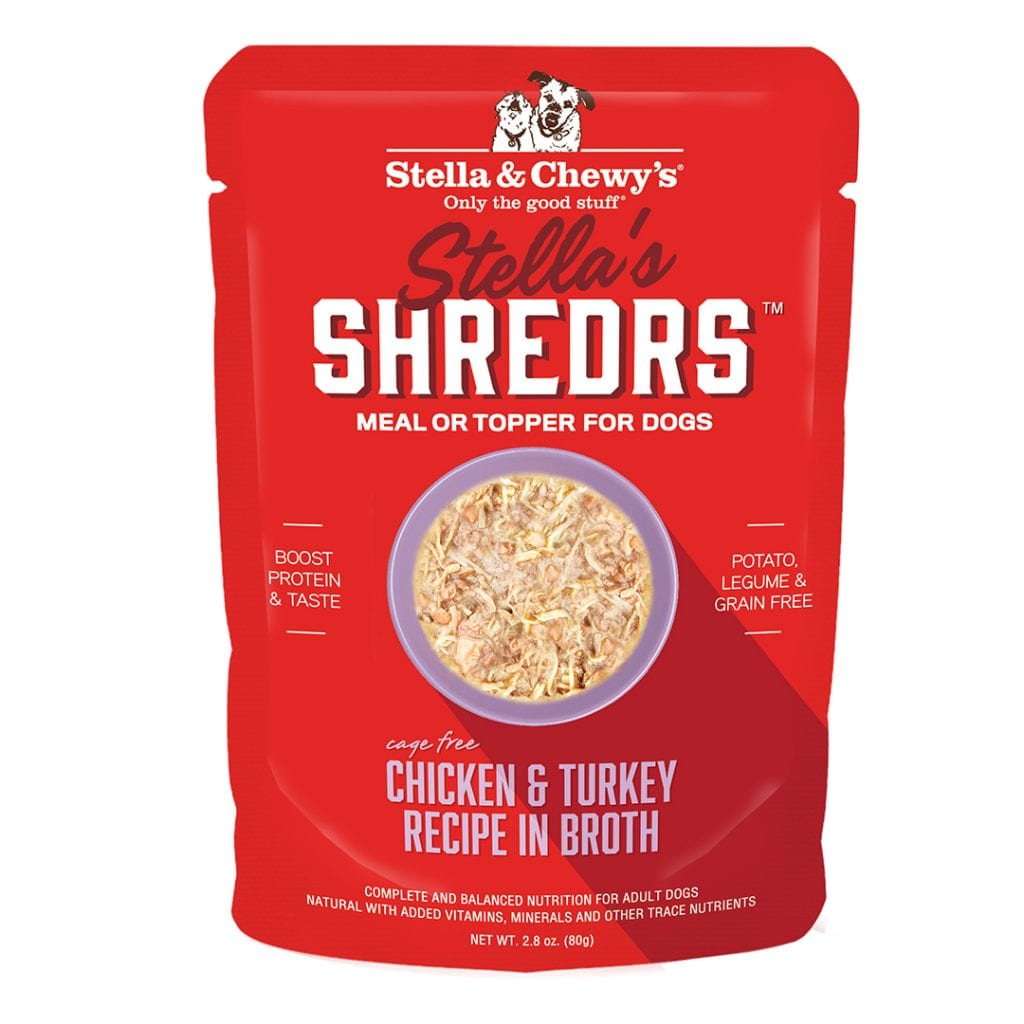 Stella & Chewy's Wet Dog Food Stella's Shredrs Chicken & Turkey Recipe in Broth 2.8oz Pouch Single