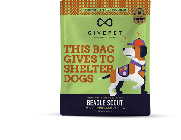 GivePet Grain Free Soft Dog Treats - Beagle Scout 6oz Bag