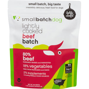 SmallBatch Frozen Lightly Cooked Dog Food - Beef Sliders 2lb Bag - 32 1oz sliders