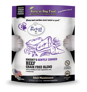 My Perfect Pet Frozen Gently Cooked Knight's Beef Grain Free Blend for Adults 3.5lb Bag - 7 individually wrapped bars
