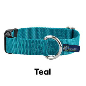 2 Hounds Design 5/8” Wide Solid Colored Side Release Collar - Teal -