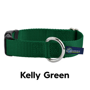 2 Hounds Design 5/8” Wide Solid Colored Side Release Collar - Kelly Green -