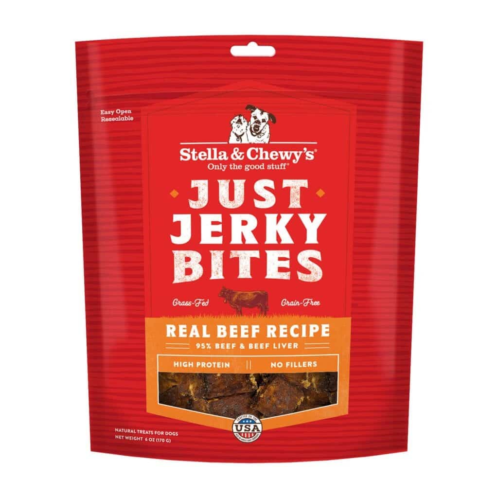 Stella & Chewy's Jerky Dog Treats Just Jerky Bites Real Beef Recipe 6oz Bag