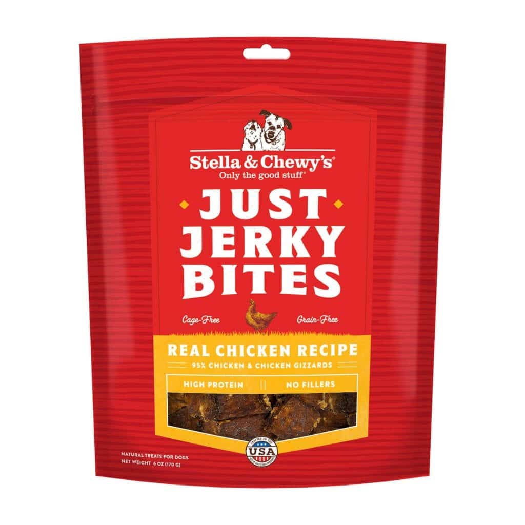 Stella & Chewy's Jerky Dog Treats Just Jerky Bites Real Chicken Recipe 6oz Bag