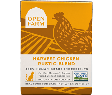 Open Farm Wet Cat Food Rustic Blend Harvest Chicken 5.5oz Tetra Pack Single