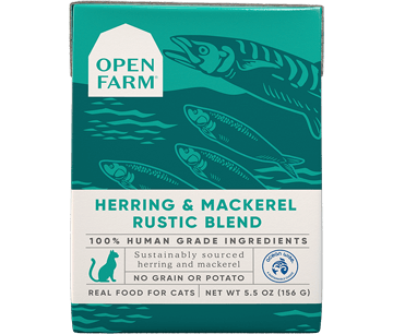Open Farm Wet Cat Food Rustic Blend Herring & Mackerel 5.5oz Tetra Pack Single