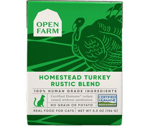 Open Farm Wet Cat Food Rustic Blend Homestead Turkey 5.5oz Tetra Pack Single