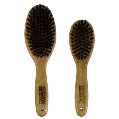 Bamboo Groom Oval Bristle Brush w/ Natural Boar Bristles - Large