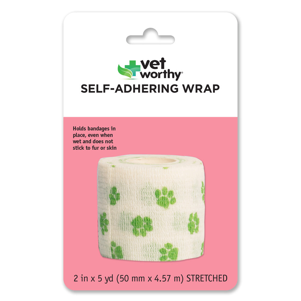Vet Worthy Pet Adhering Wrap - Paw Prints (assorted colors)