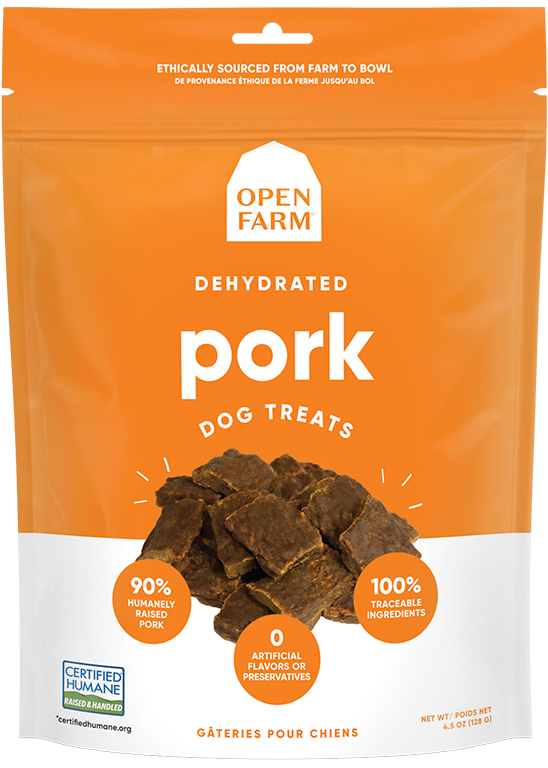 Open Farm Dehydrated Dog Treats Pork 4.5oz Bag