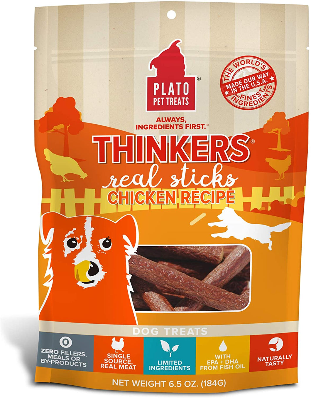Plato Thinkers Sticks Chicken 6.5oz Bag