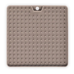 Messy Cats Silicone Reversible Interactive Feeding and Licking Mat, 5.5" x 5.5" - Grey