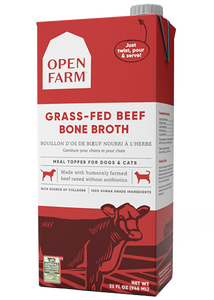 Open Farm Bone Broth Topper for Dogs & Cats - Grass-Fed Beef 32oz Tetra