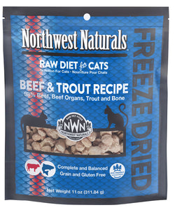 Northwest Naturals Freeze-Dried Cat Food Beef & Trout Recipe 11oz Bag