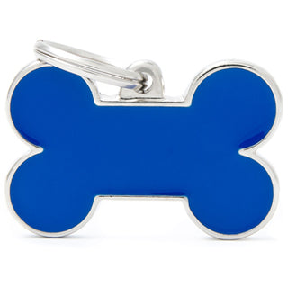 My Family USA Pet Tag - Basic Handmade Apoxie - Bone Blue - Large