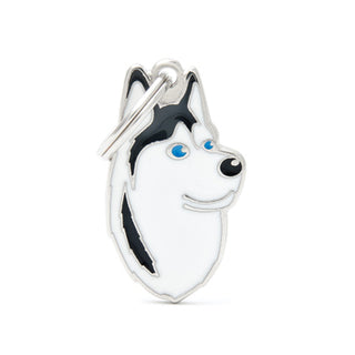 My Family USA Pet Tag - Dog Breeds - Husky - Black And White