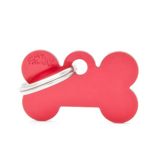 My Family USA Pet Tag - Basic Aluminum - Bone Red - Small
