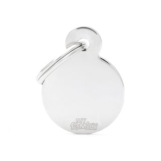 My Family USA Pet Tag - Basic Chrome - Circle Chromed Brass - Small