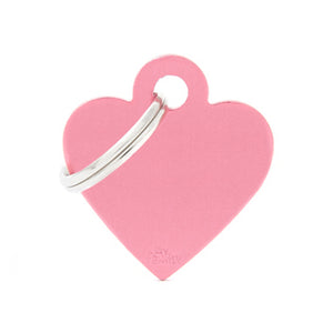 My Family USA Pet Tag - Basic Aluminum - Heart Pink - Small